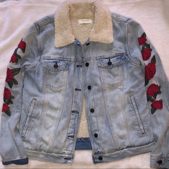 Pacsun Los Angeles Embroidered Sherpa Denim Coat - Picture 3 of 14